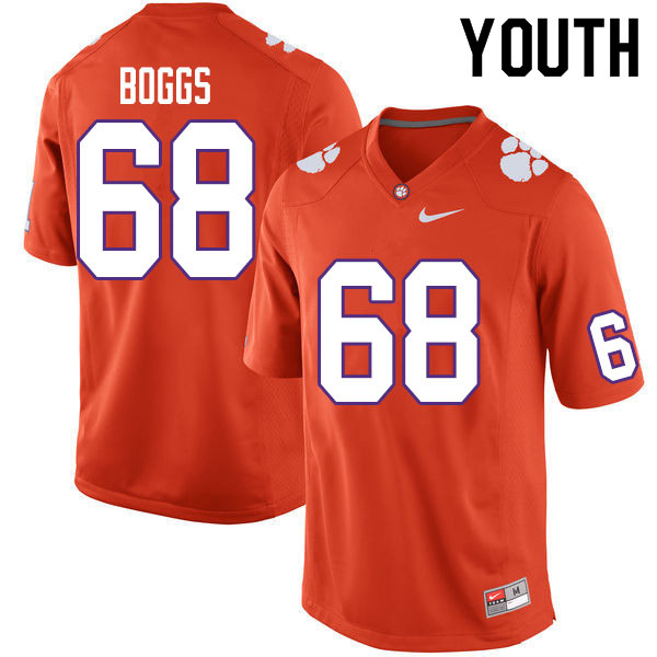 Youth #68 Will Boggs Clemson Tigers College Football Jerseys Sale-Orange